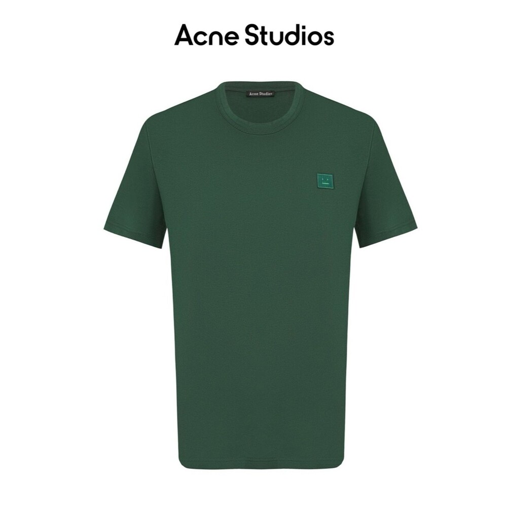 Acne Studios Nash Face Tee Dark Green Cotton Logo T-Shirt Men’s XS Streetwear
